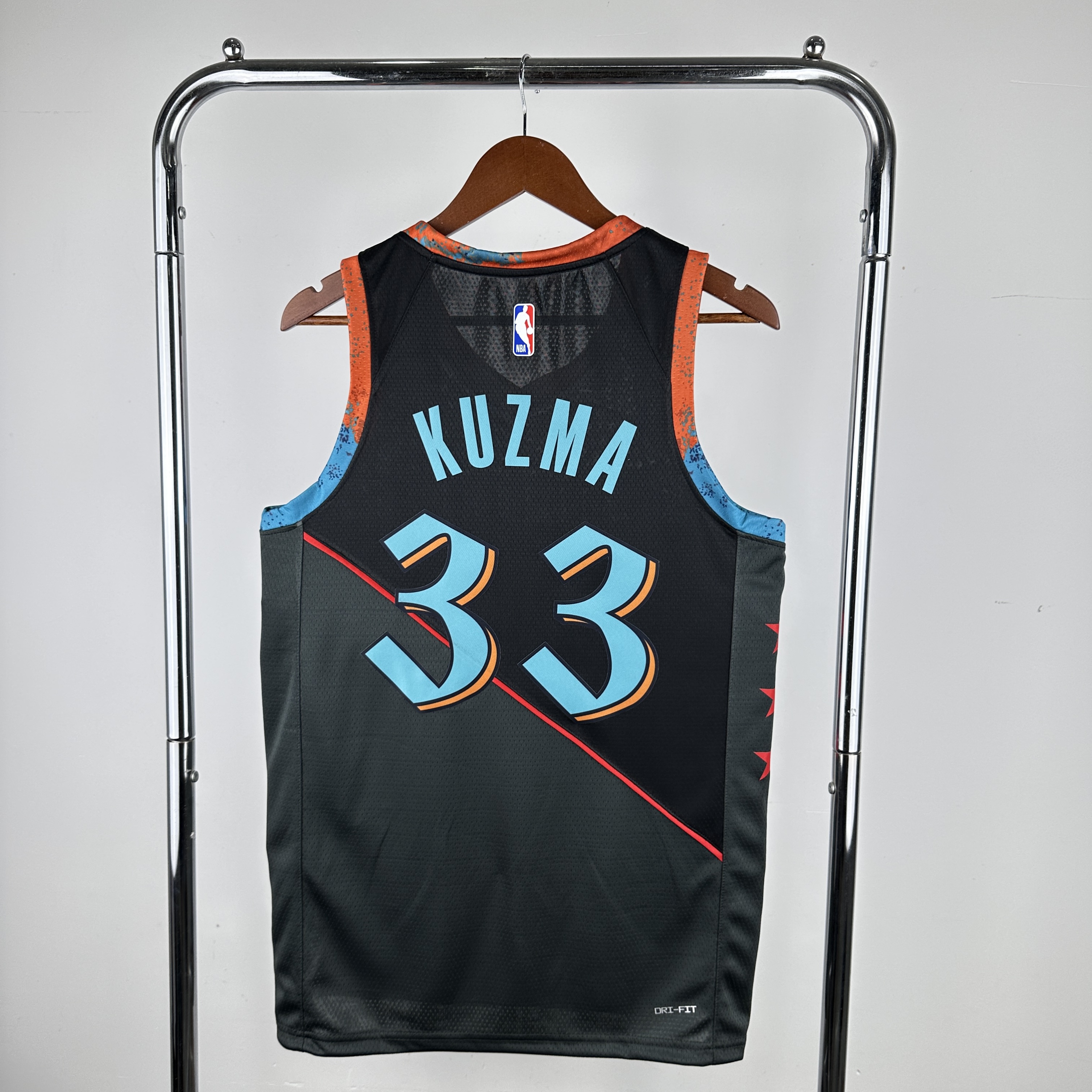 Men Washington Wizards 33 Kuzma Black Nike City Edition 2024 NBA Jersey